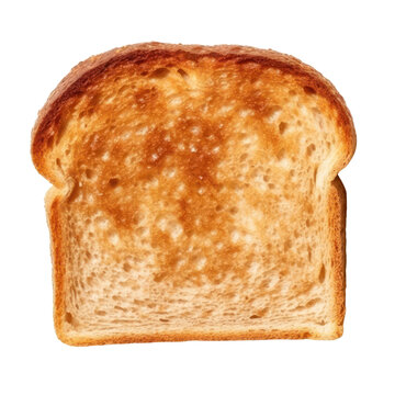 Bread toast slices isolated on transparent background, top view. PNG. Generative AI