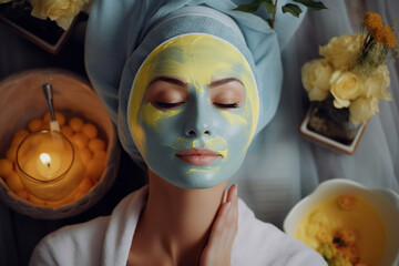 woman in spa salon - Generative AI