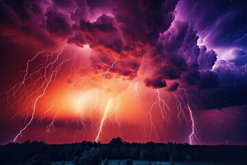Fototapeta na wymiar Magnetic storm, with bright colors and dark sky. Generative AI