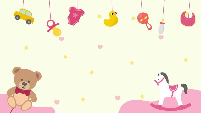 Baby cartoon motion seamless loop background