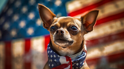 Patriotic Pooch: Chihuahua Celebrating the Fourth of July