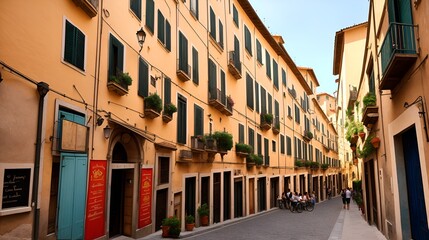 Fototapeta premium The charming old town of Naples city in Italy 