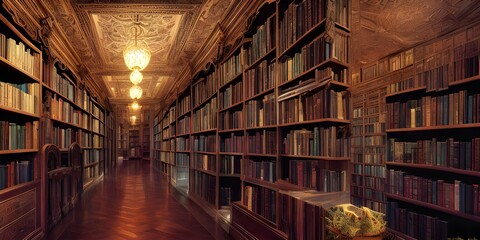 Fototapeta premium 歴史ある大規模な大学の図書館