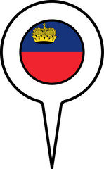 Obraz premium Liechtenstein flag Map pointer icon.