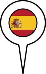 Spain flag Map pointer icon.