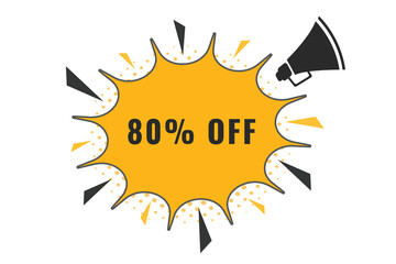 80% off discount Speech Bubble, Banner Label 80% discount 