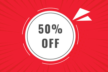 50% off discount Speech Bubble, Banner Label 50% discount 