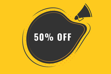 50% off discount Speech Bubble, Banner Label 50% discount 