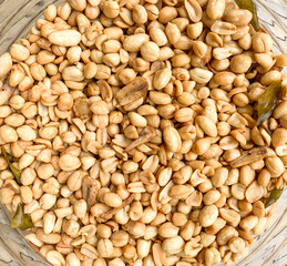 fried peanuts in a jar, usually served on eid ramadan day in indonesia.
