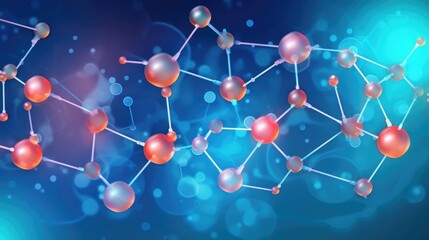 DNA Molecule Biotech Exploration in 16:9 Aspect Ratio, Abstract Biochemistry, Genetics Study, Medical Advancements, Cerulean Undulating Current, Progressive Networking, Generative AI Illustration