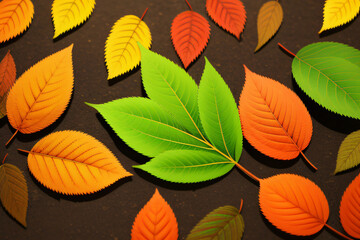 Fototapeta premium seamless leaves on ground