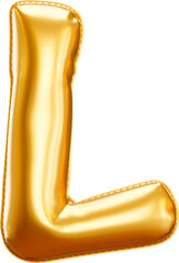 3D Render Letter L Uppercase Abjad Foil Balloon