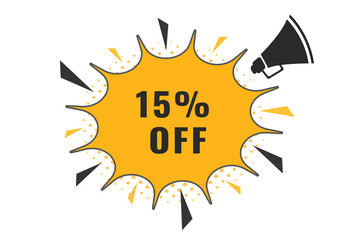 15% off discount Speech Bubble, Banner Label 15% discount 