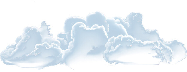 white puffy cloud isolated on transparent background