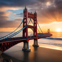 bridge at dusk