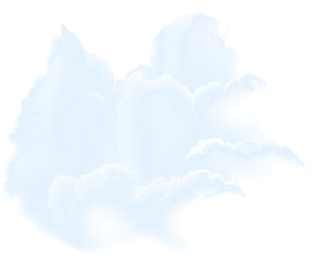 white puffy cloud isolated on transparent background