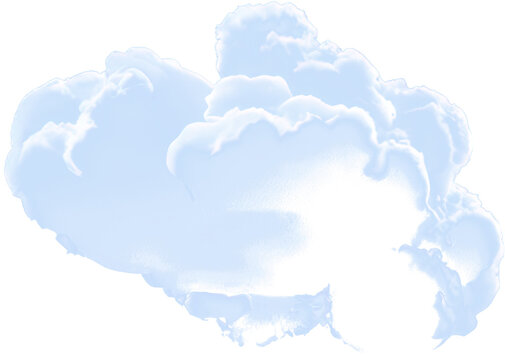 white puffy cloud isolated on transparent background