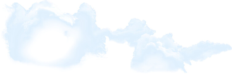 white puffy cloud isolated on transparent background