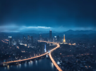 Obraz premium Smart city and technology icons, internet of things, 