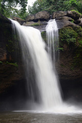 Fototapeta na wymiar Haew Suwat Waterfall (Nam tok Haew Suwat) KHAO YAI NATIONAL PARK