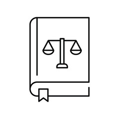 Law book line icon design. isolated on white background. vector illustration