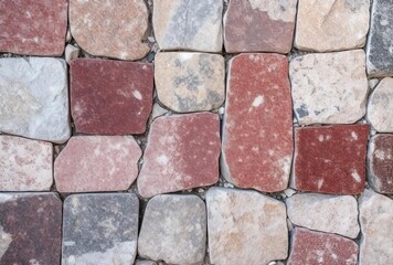 Obraz premium a square red white and brown marble stone, generative ai