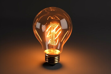3d incandescent light bulb