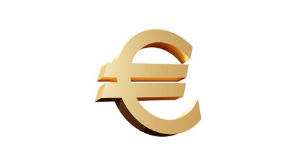 isolated golden euro sign