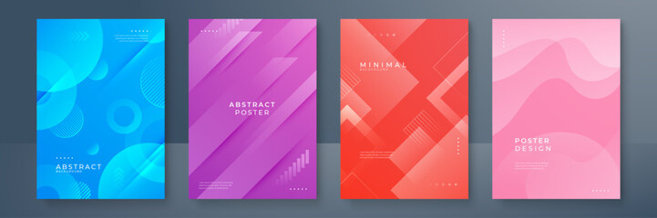 Minimal colorful geometric shapes abstract modern background design.
