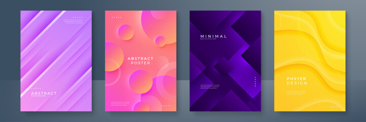 Colorful geometric shapes abstract modern technology background design.