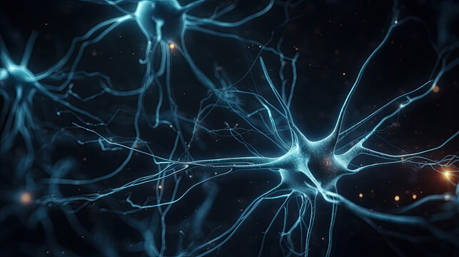 Neurons cells close up Generative AI