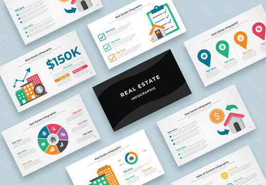 Construction & Real Estate Pie Chart Infographic Layout