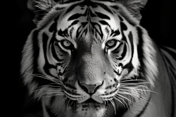 A close-up of a tiger's face representing strength and power