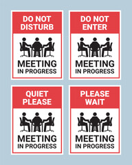 Meeting in Progress Sign Collection