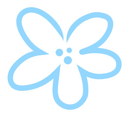 Fototapeta na wymiar Niebieski dekoracyjny kwiatek ilustracja 