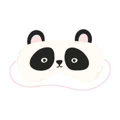 Mask for sleep. Vector illustration. Flat style. Cartoon sleep mask in the form of a panda.