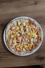 Pizza on background for menu pizzeria