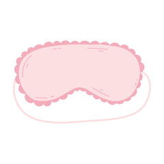 Mask for sleep. Vector illustration. Cartoon style. Flat sleep mask with lace.