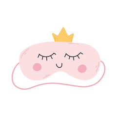 Mask for sleep. Vector illustration. Flat style. Cartoon sleep mask