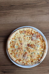 Pizza on background for menu pizzeria