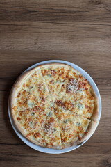 Pizza on background for menu pizzeria