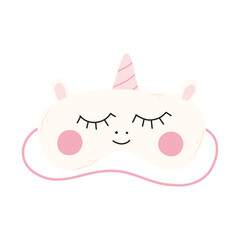 Mask for sleep. Vector illustration. Flat style. Cartoon sleep mask