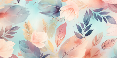 Beautiful abstract floral background in watercolor style. Generative AI.
