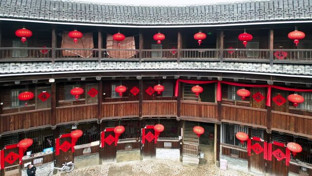 Yongding Scenic Spot of the Earthen Building in Fujian Province, China