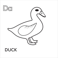 Vector animal alphabet d