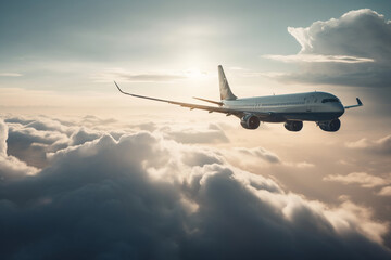 Fototapeta na wymiar Airplane background photo in the sky