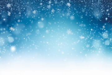 Blue Christmas background with snowflakes. Generative AI.