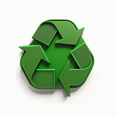 Fototapeta premium Recyclable materials icon. Green plastic recycle sign. Recycling icon for packaging. Recycling icon for labels created with Generative AI technology.