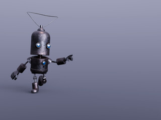 3d render little robot