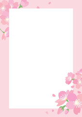 桜の花のデザインフレーム　背景素材
